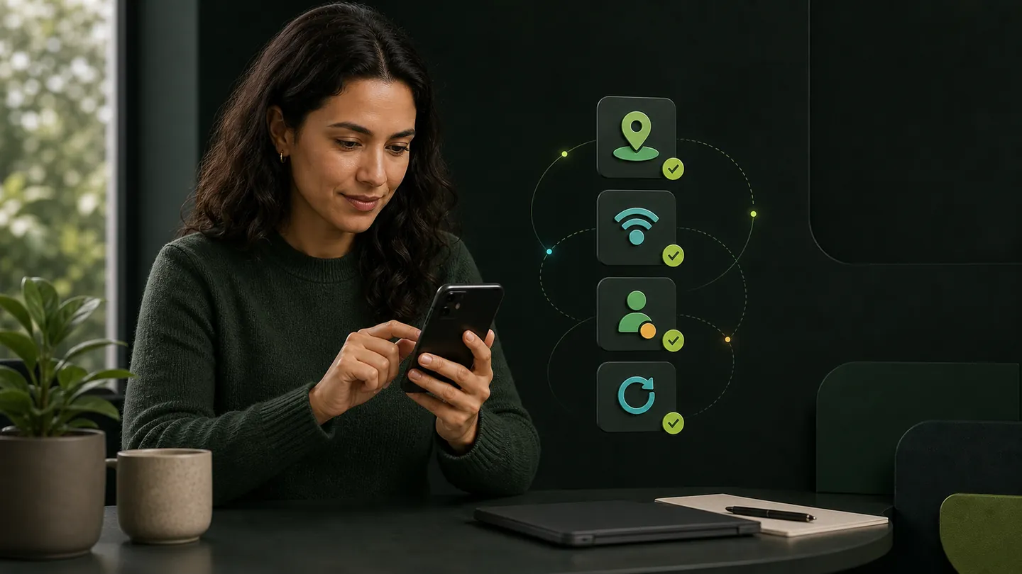 Pessoa conferindo etapas para resolver falha de acesso no celular